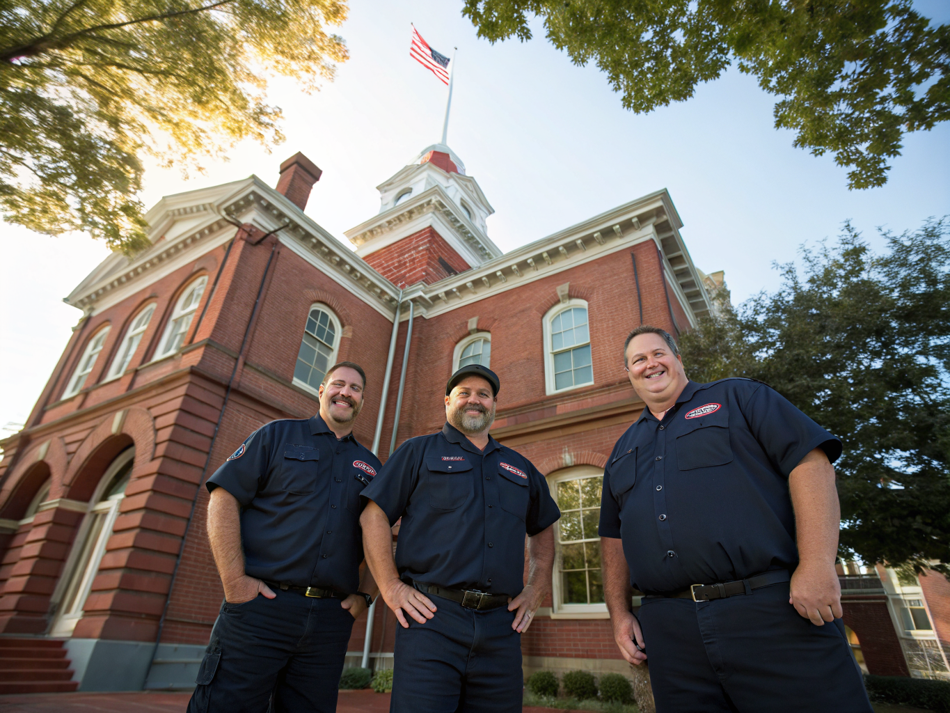 The founders of Humberg Electrical Services standing proudly in Richmond, Texas